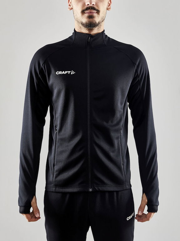Craft Trainingsjacke Evolve Full Zip - strapazierfähige Mid-Layer-Jacke aus Stretchmaterial - schwarz Herren